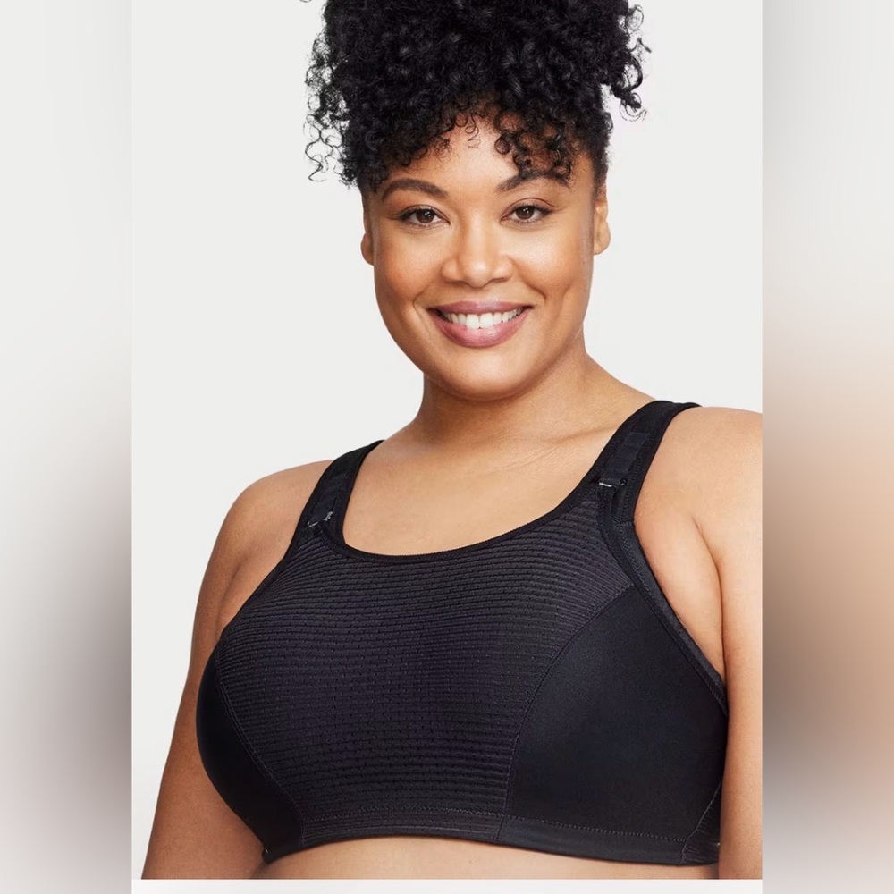 GLAMORISE Custom Control Wire-Free Sports Bra Black 34G
